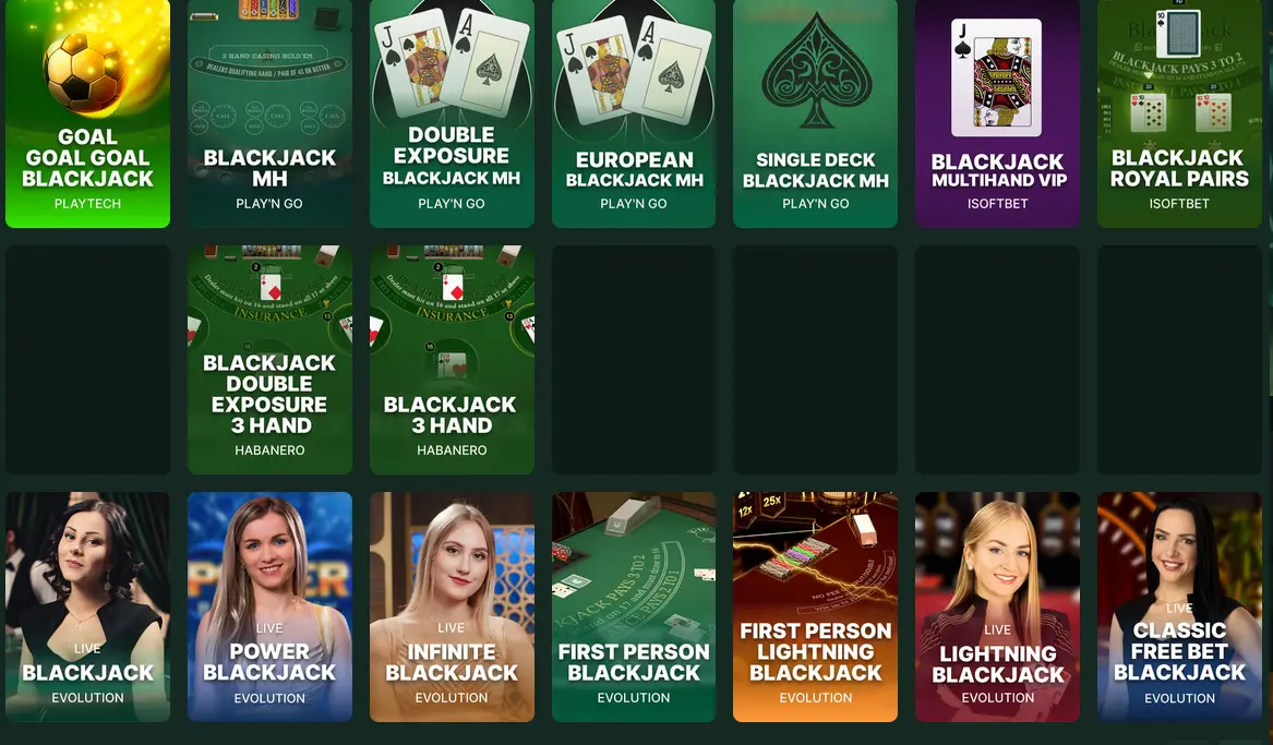 Volt Rush live blackjack table with classic, infinite and free-bet formats